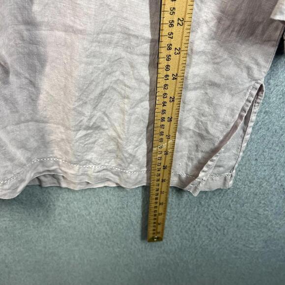 Eileen Fisher Womens L Blush Pink Irish Linen Tunic Top Button Up Lagenlook EUC - Picture 9 of 9